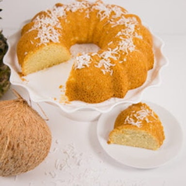 Pina colada pound cake- featuring pina colada keto chow